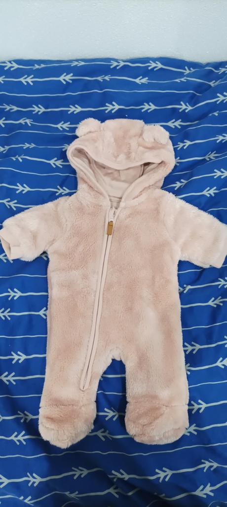 Overal na zimu, ružový, nový newborn, 44-50, f&f,50