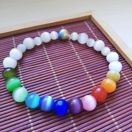 Náramky vo farbách dúhy z prírodných kameňov, 