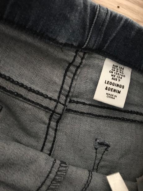 Legings denim 8-9 rokov, h&m,134