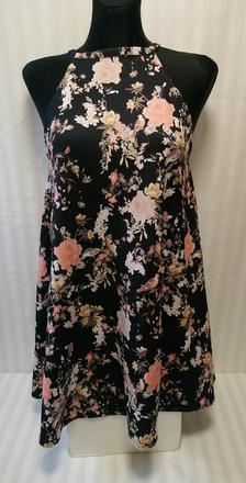 Dámske čierne šaty s farebným vzorom, camoe rose,, s