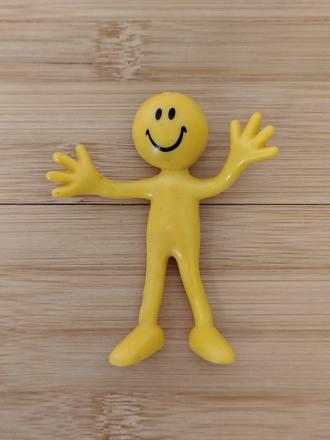 Retro ohybný panáčik smajlík, bendy toy, vintage, 