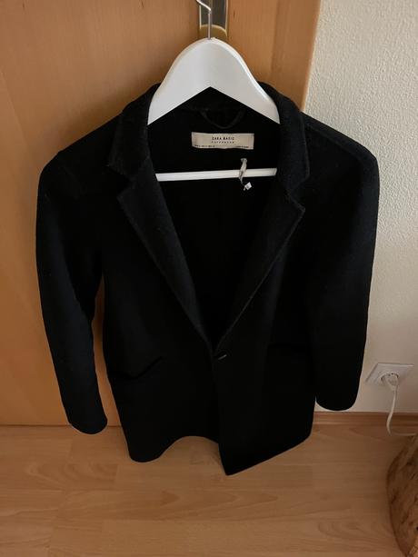 Tenký čierny kabát zara (s), zara,s