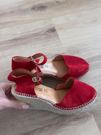 Kožené dámske espadrilky na opätku, 36
