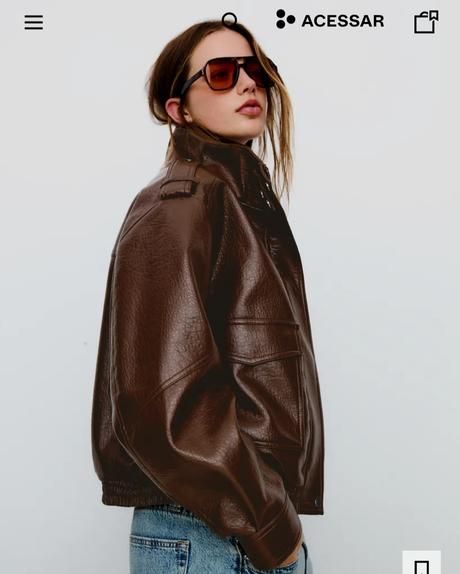 Dámska hnedá koženka bershka, bershka,l