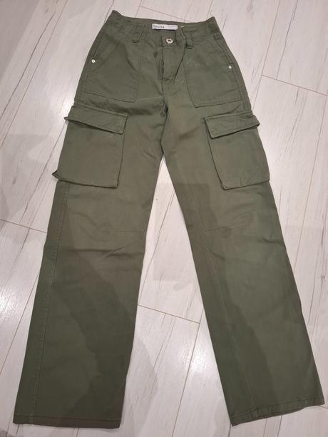 Nohavice bershka cargo streight (top stav), bershka,32
