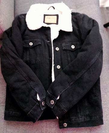 Kabátik s kožušinkou, denim,m