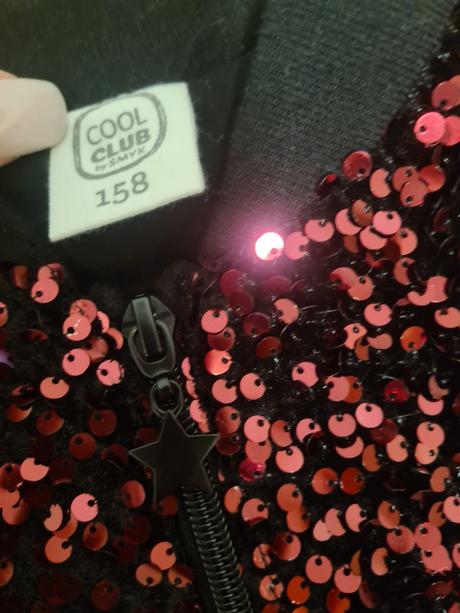 Krasna flitrovana bombero-mikina, coolclub,158