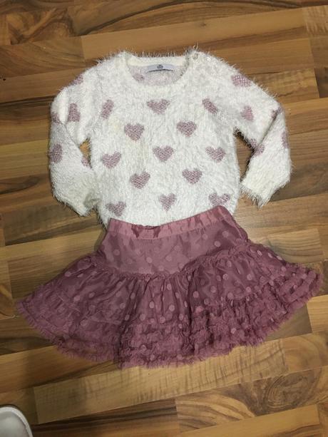 Sveter s trblietavým srdiečkami, mothercare,92