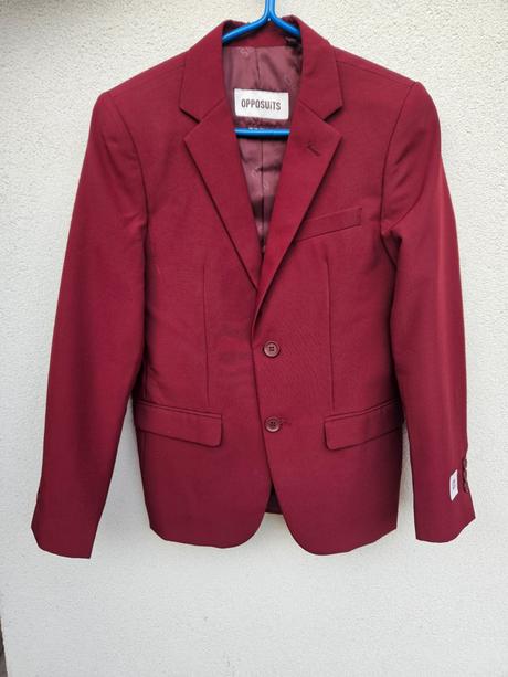 Bordovy oblek pre chlapca, 158