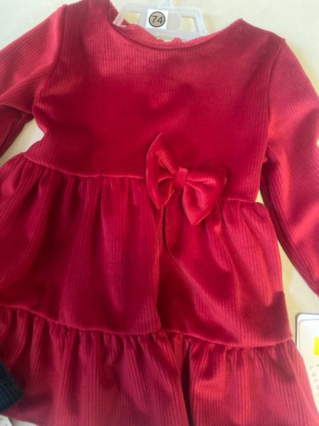 Velurove vianočné šaty, 68 / 74 / 80