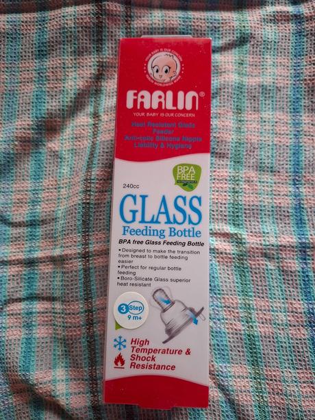 Sklenená fľaša z tvrdeného skla s cumlom, 