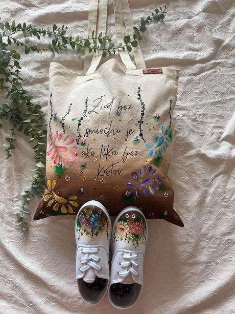 Plátené, ručne maľované tašky, 
