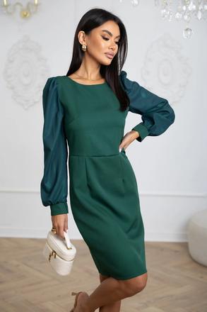 Zelené spoločenské šaty s dlhým rukávom, l / m / s / xl