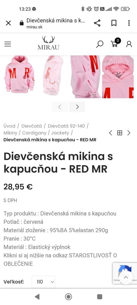 Mikina - mirau, mirau,110