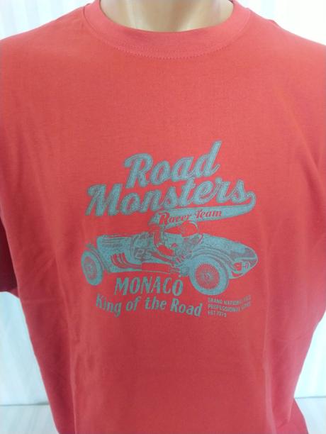 Červené tričko strieborný road monster, jhk, xl, xl