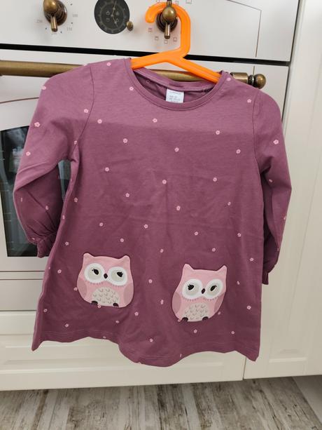 Tunika/šaty lindex fialová so sovičkami, lindex,92