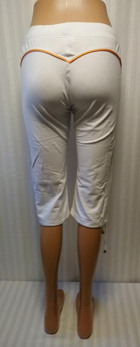 Dámske biele elastické trištvrťáky, kleopatra, m, m