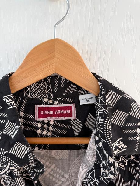 Unikátna vzorovaná vintage košeľa gianni armani xl, armani,xl