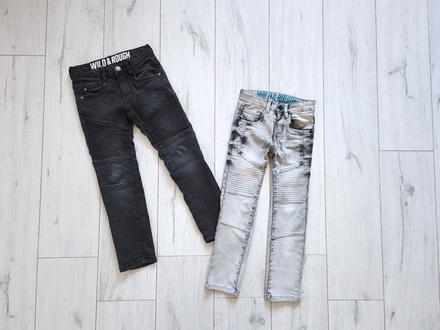 2x biker jeansy 116/122, dopodopo,116