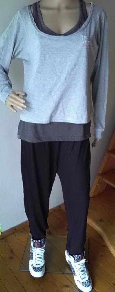 Dvojvrstvový top, 2v1 tričko + tielko, 44