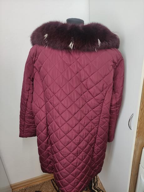 Bordovy kabátik, golier líška., bonprix,52