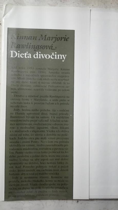 Dieťa divočiny , marjorie kinnan rawlingsová, 1988, 