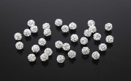 Shamballa korálky 6 mm crystal , 