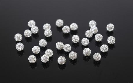 Shamballa korálky 6 mm crystal , 