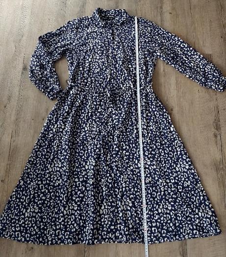 Modrobiele košeľové šaty, c&a,42