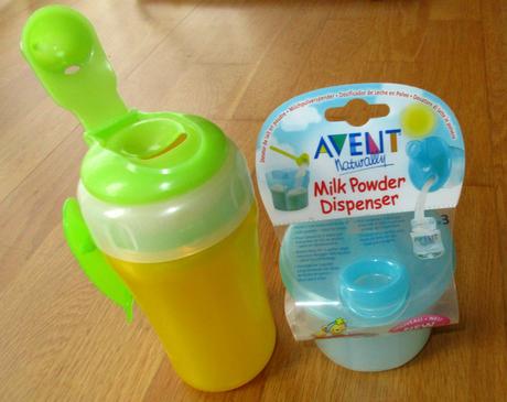 Zasobnik na um. mlieko a sportova flasa avent, avent