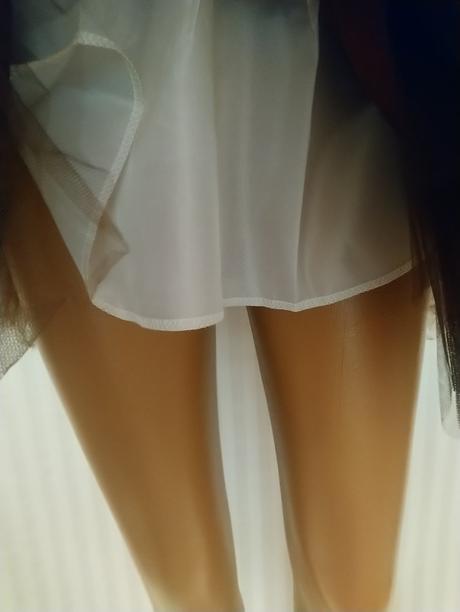 Dámska zlato hnedá asymetrická tylová sukňa, m-xl, l / m / xl