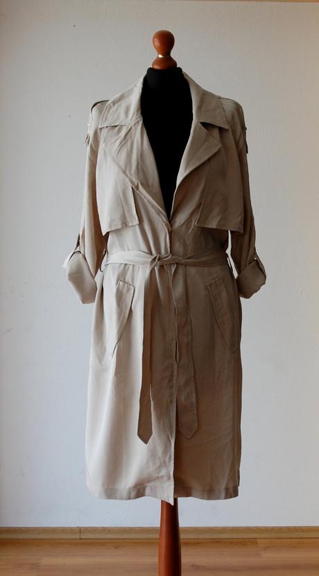 Štýlový béžový trenčkot, timeout,l