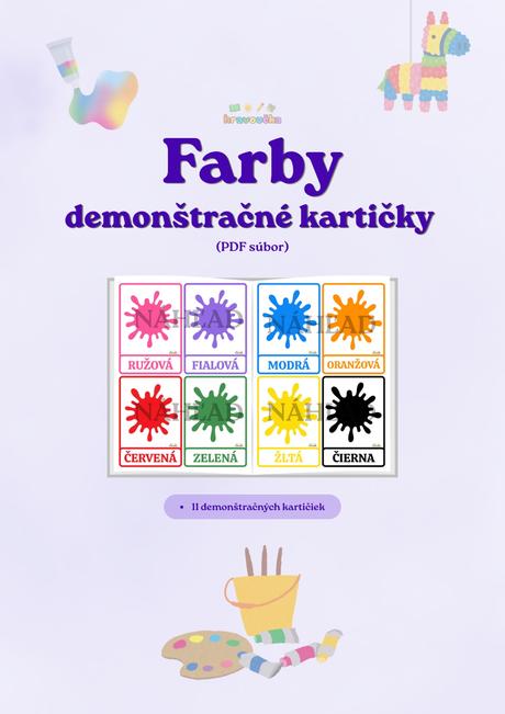 Farby - demonštračné kartičky v sj, 