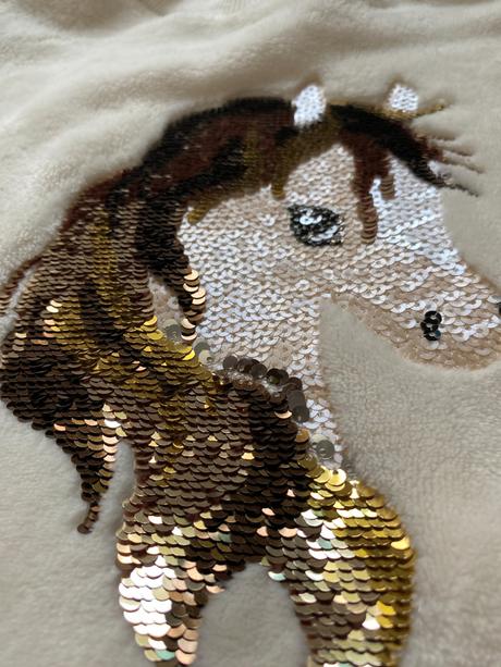 Plysové mikiny flitrový koník h&m, 110