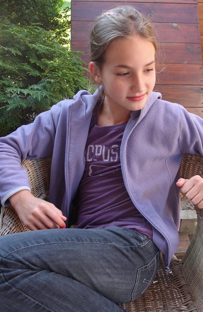 Strechová flaušová mikina, 128