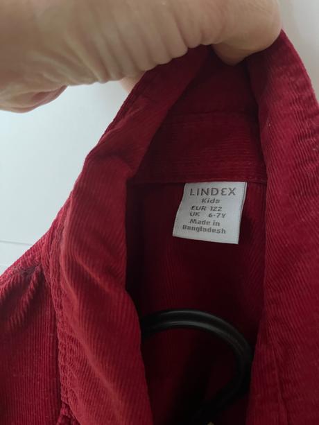Červená menčestrová košeľa lindex, lindex,122