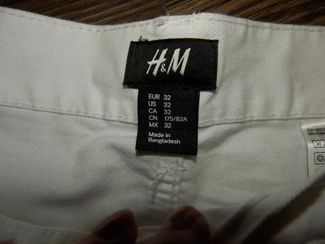 H&m biele rifle rovného strihu m/l, h&m,32