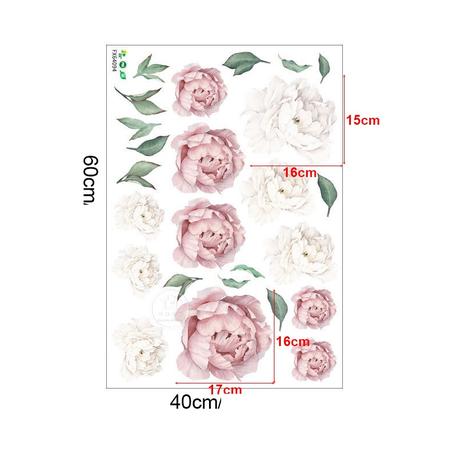 Nálepka na stenu - pivónie,