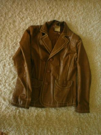 Hnedé kožené sako, 36