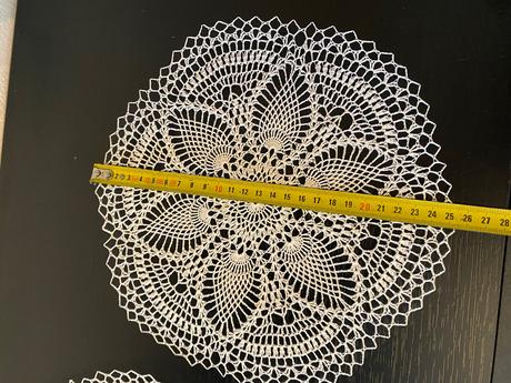 Hackovana decka/obrusok mandala kruh, 