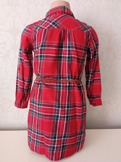 Dievčenské šaty kockované s opaskom (4-5 r.), h&m,110