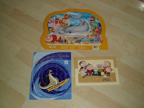 3 x puzzle, jedny nepoužité,