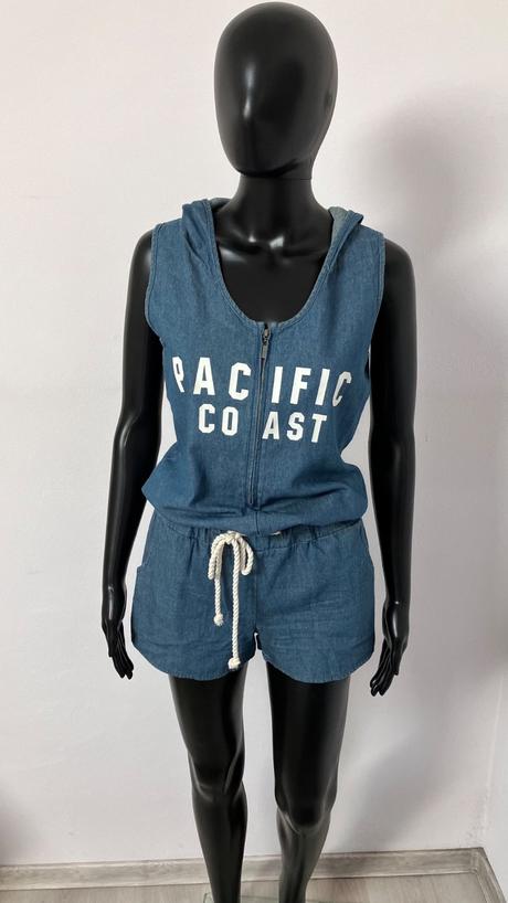 Rifľový letný overal s nápisom a kapucňou (34), gate,xs