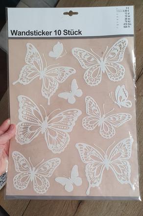 Nálepky na stenu / nábytok - ligotavé motýle,