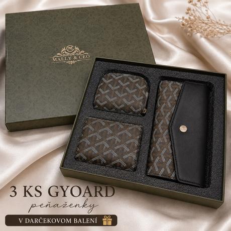 3 peňaženky goyard dámske v darčekovom balení nové,