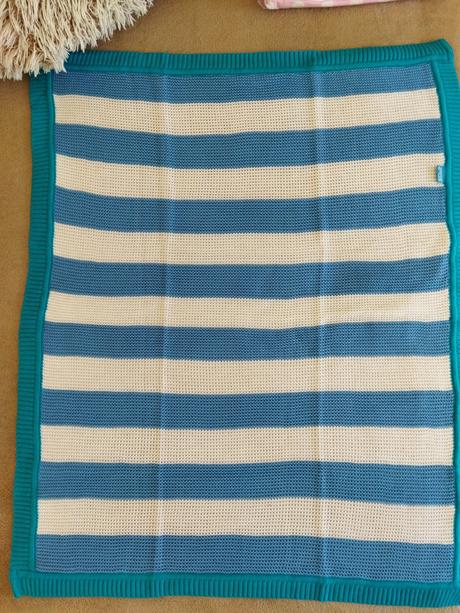 Modrá pletená deka, 