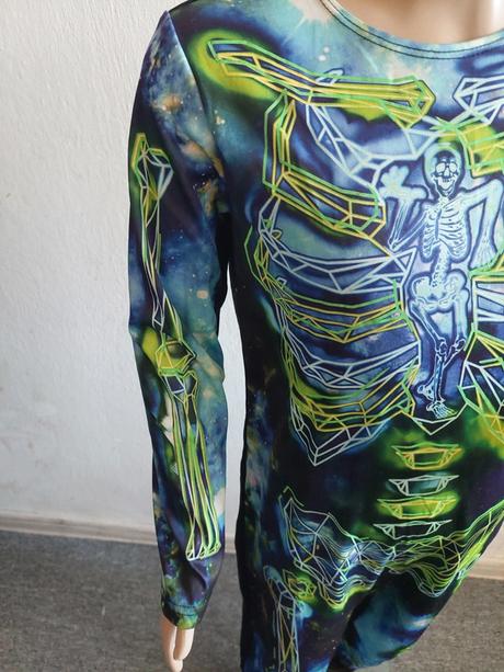 Kostra v tme svietiaci karnevalový kostým veľ.134-,