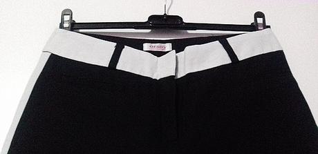 Trendy dvojfarebné nohavice, orsay,36