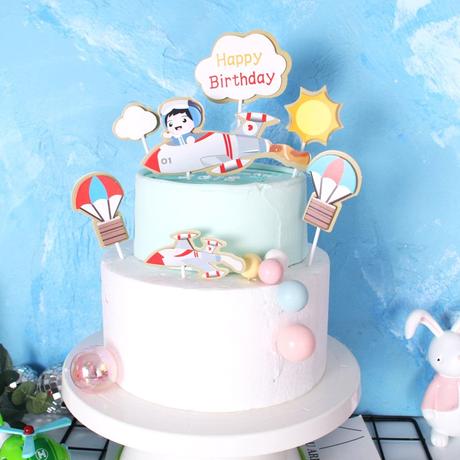 Tortový zápich chlapček lietadlo - skladom, tz-214,