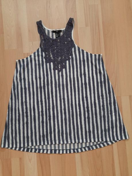 Top s čipkou, h&m,m